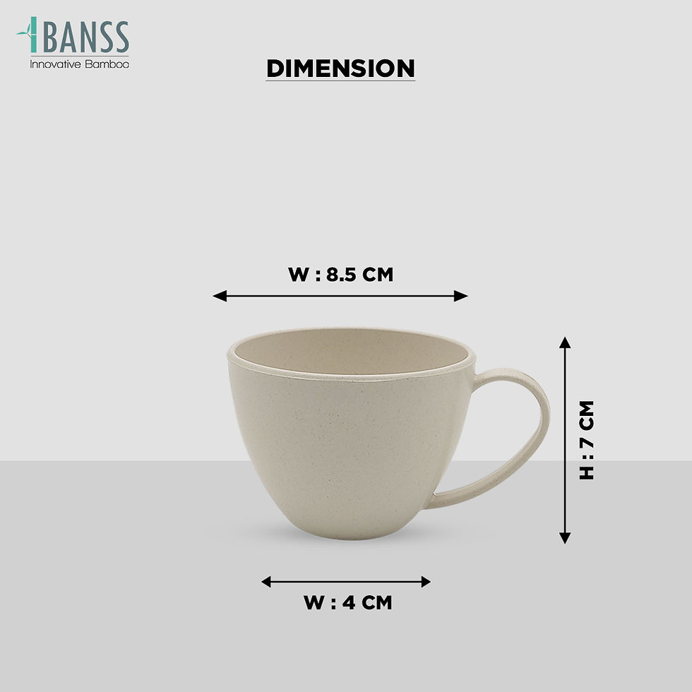 Thumbnail: IBANSS Bamboo Fiber Set Of 4 Tea Cup