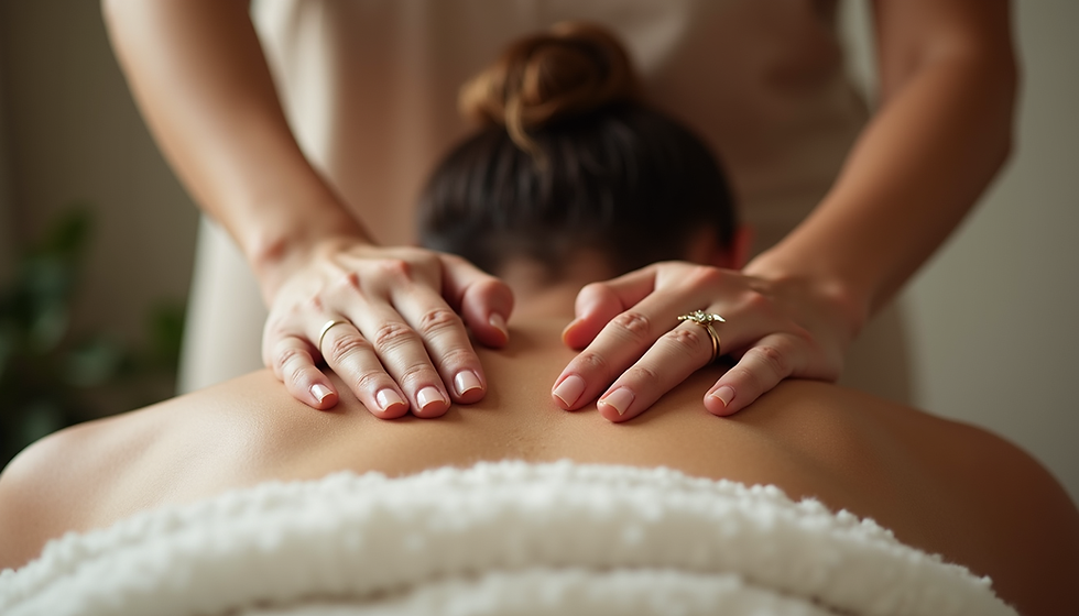 A person lying face down receiving Reiki