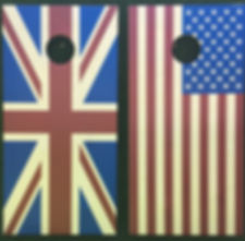 Cornhole Game-American and Union Jack Flags