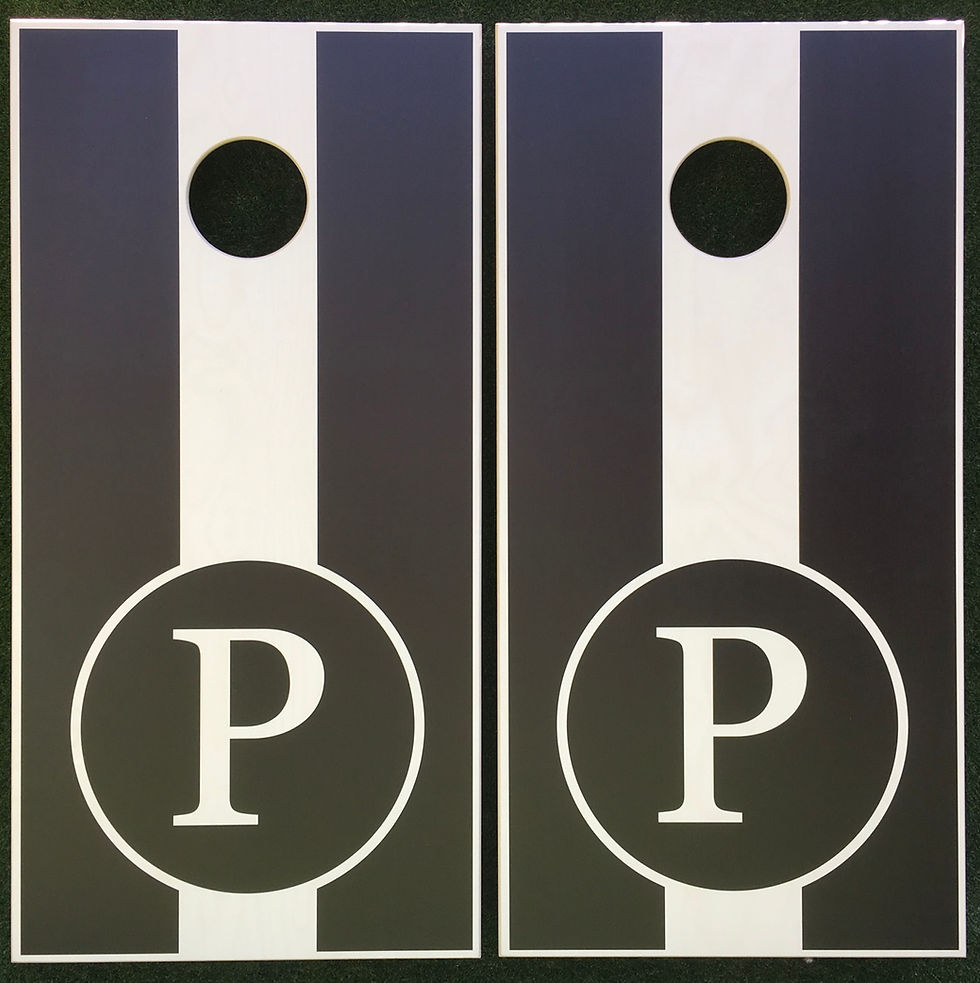 Cornhole Game-Black & White Monogram