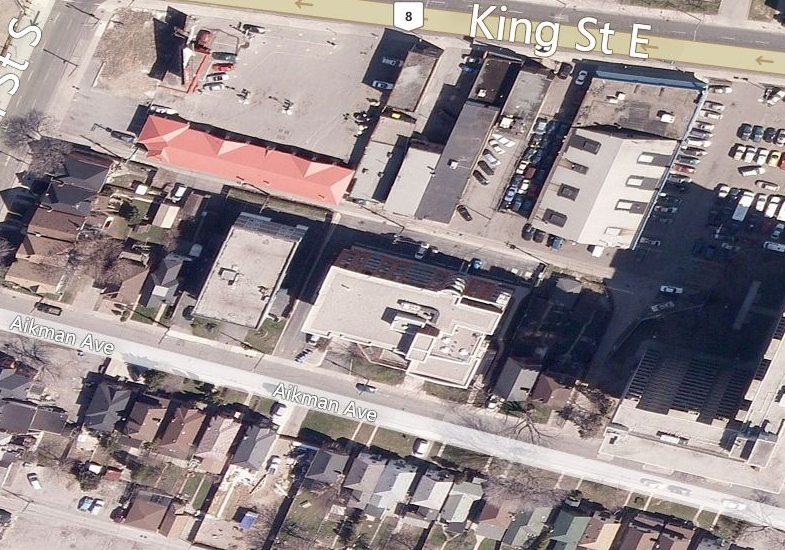 Emmaus from the air, looking at rear