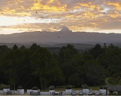 Ngorongoro Highlands sunset view from a patio