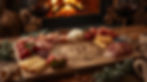 Wooden charcuterie board with strawberries, assorted cheeses, and cured meats, featuring t
