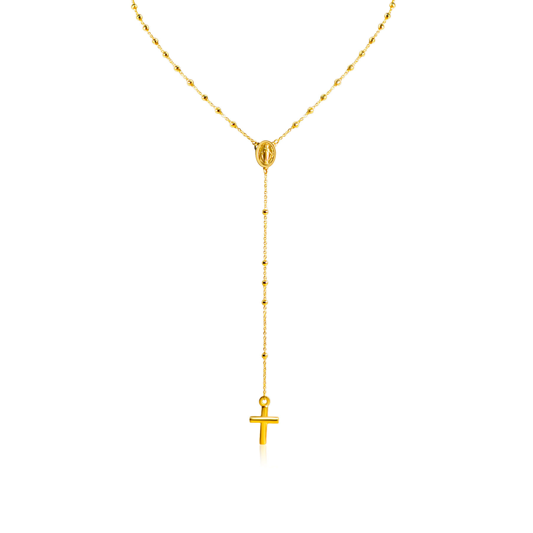 Yellow Gold Rosary Necklace