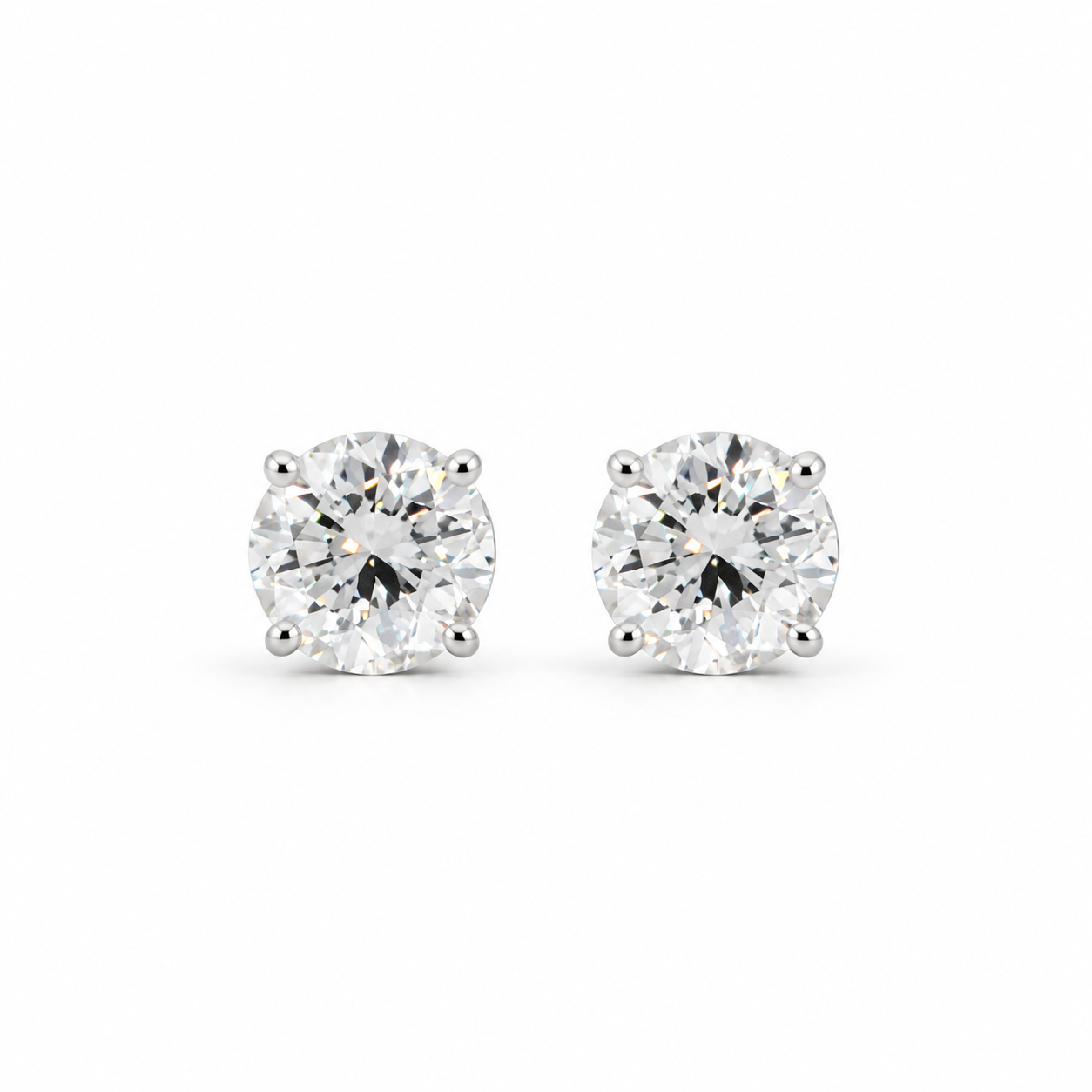 Classic Diamond Studs, 2.00 ctw, screwbacks, lab report