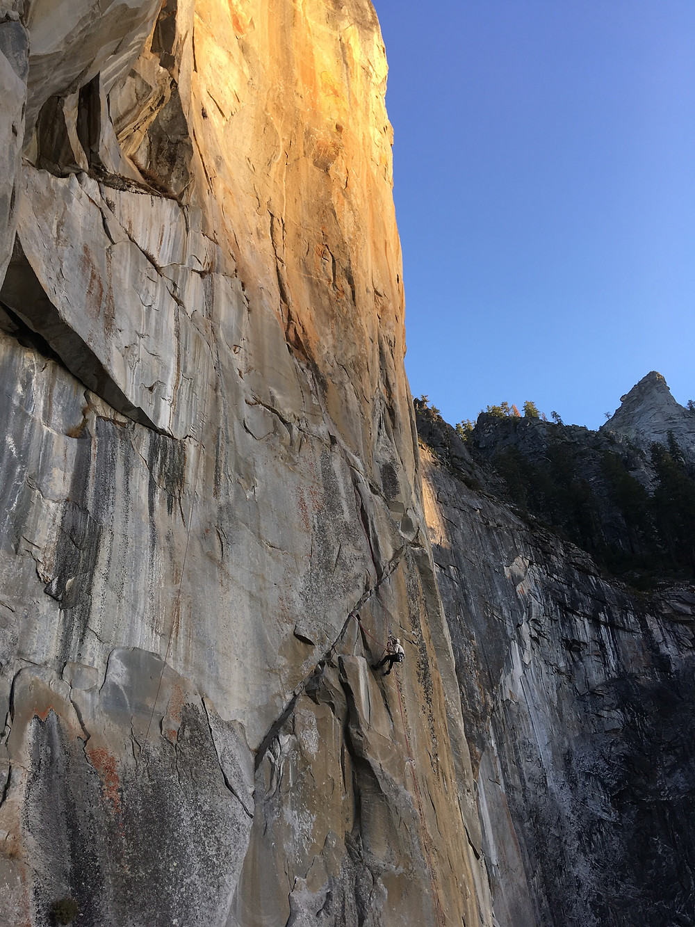 Ryan cleaning above Ahwahnee Ledge