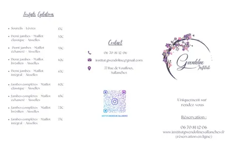 Plaquette tarifaire Gwendoline