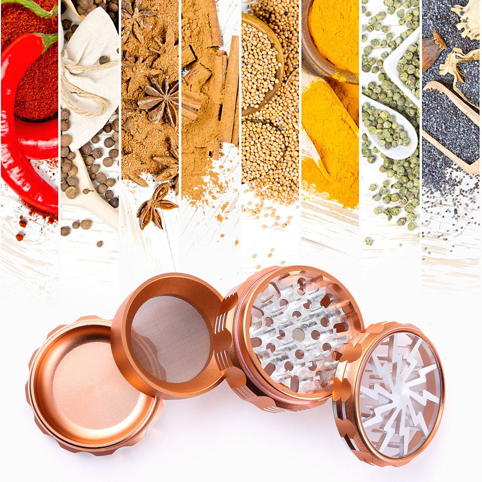 Thumbnail: Golden Bell 4-Piece 2.5" Herb Grinder Silver Lightning/Rose Gold - Alloy