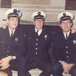 Cletus, Dan, and Dad in Firefighter unif