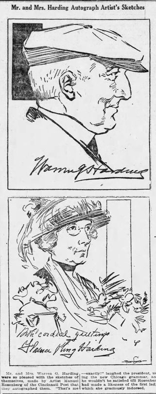 Warren Harding, Florence Kling Harding, Manuel Rosenberg, president