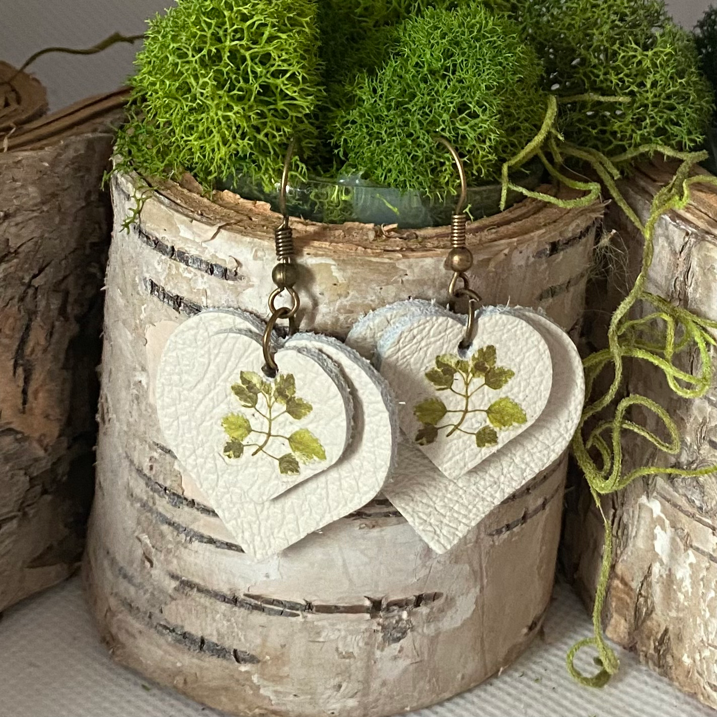 Resin and leather hearts