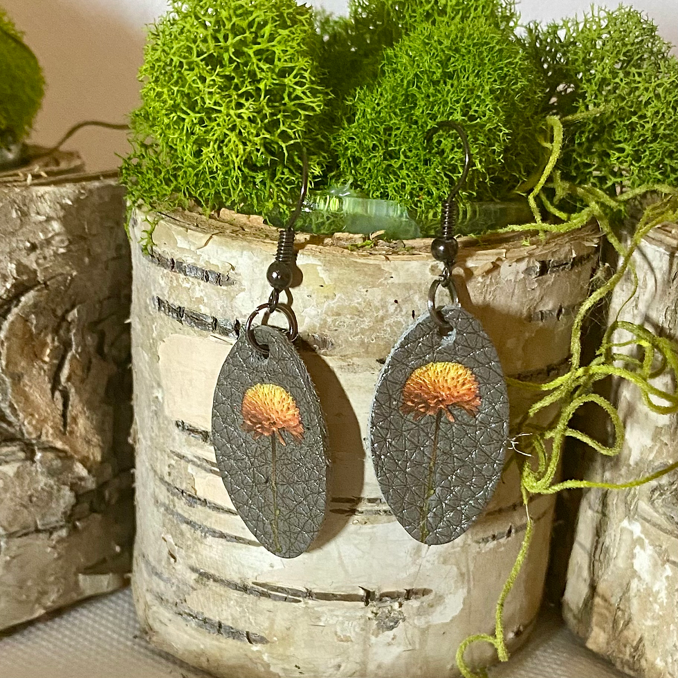 Thumbnail: Leather small oval drops