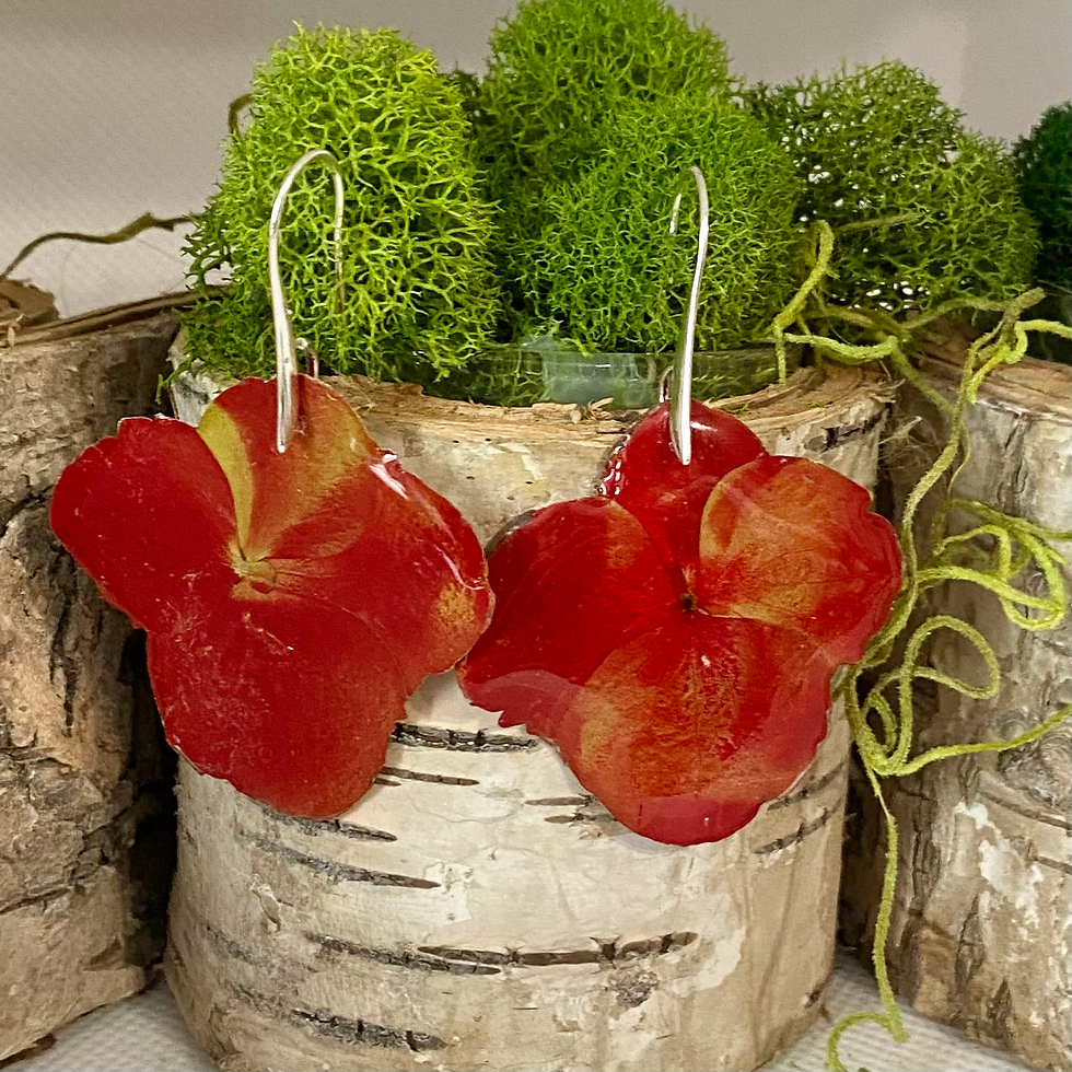 Thumbnail: Dried flower resin earrings Set 1