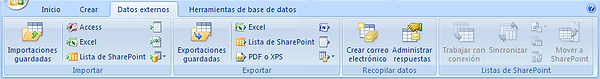 La ficha Inicio permite todas las opciones de edición y formato de textos, cambiar entre las diferentes vistas que tienen los objetos de la base de datos, buscar, ordenar y filtrar información, operar con registros, etc.