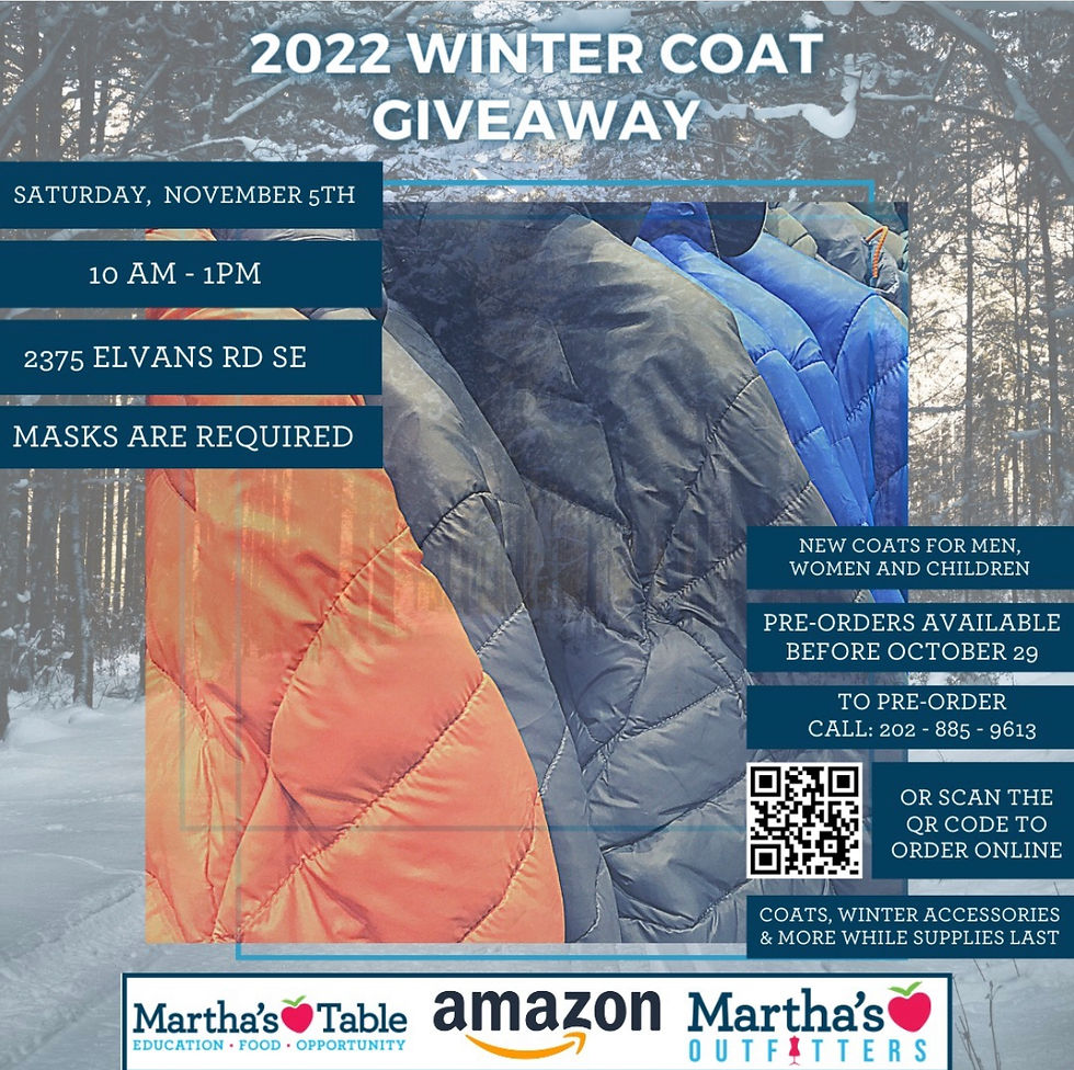 Martha's Table Winter Coat Giveaway