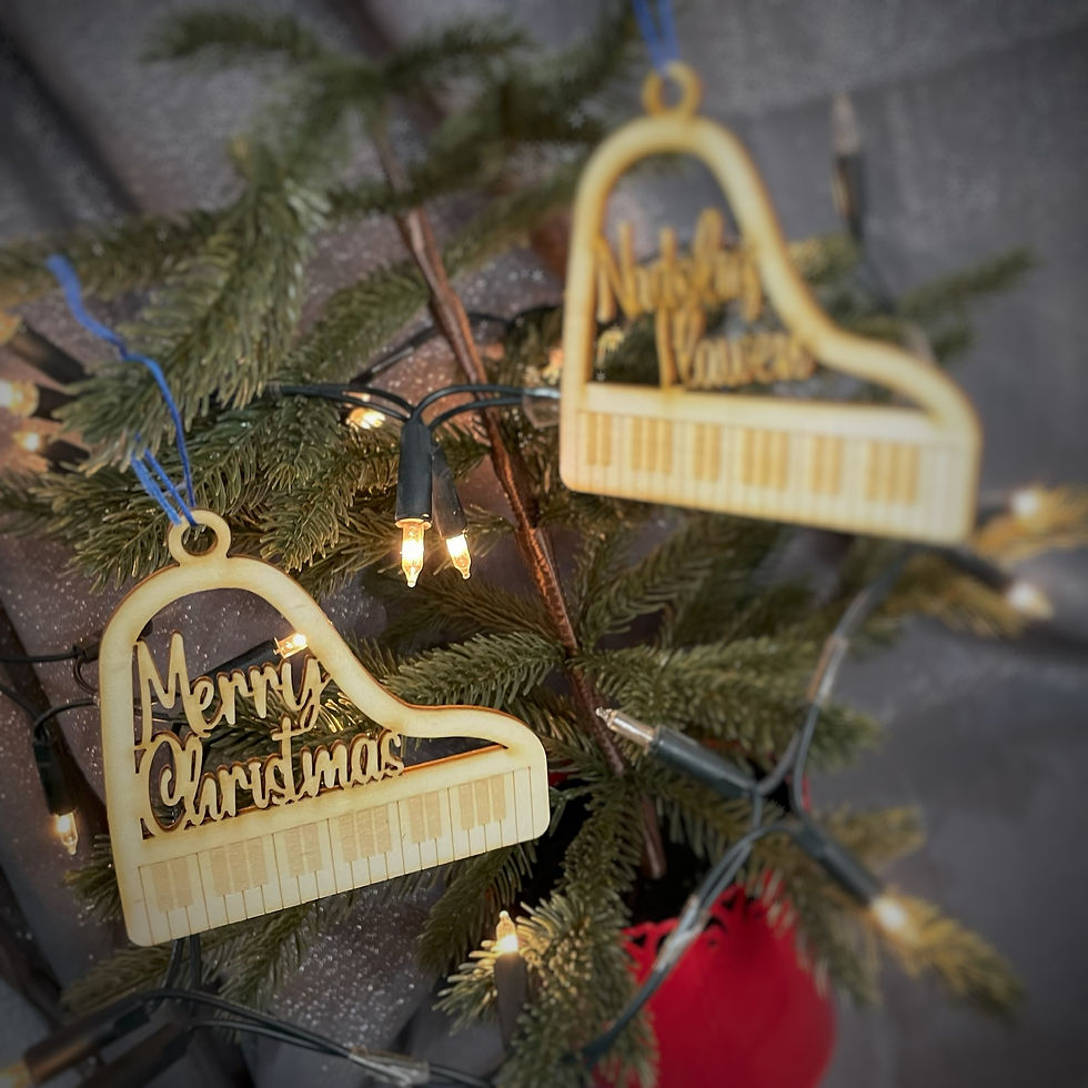 Thumbnail: Merry Christmas/Nadolig Llawen Piano Baubles