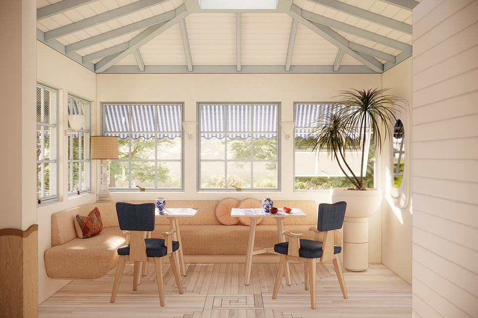 dining banquette coastal interior design