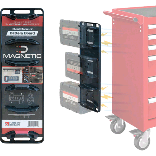 MetalMark BD-MW18-1-MG, StealthMounts Milwaukee M18 Magnetic Battery Holder