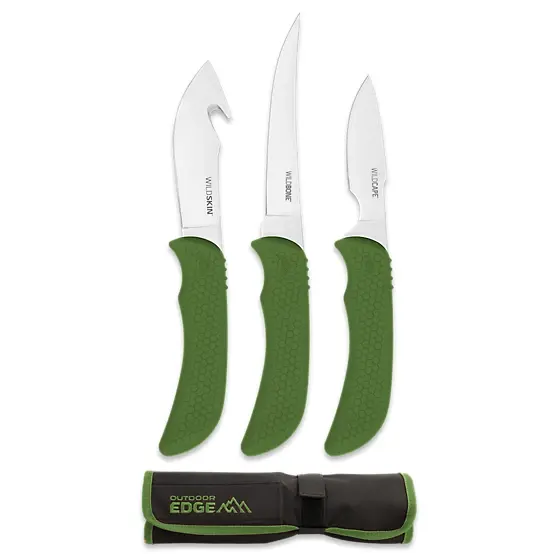 Outdoor Edge TSCWLRP-C, 3 Piece WildLite Game Processing Set w/ Roll Pak