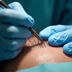     DHI hair transplant procedure showing precise implantation