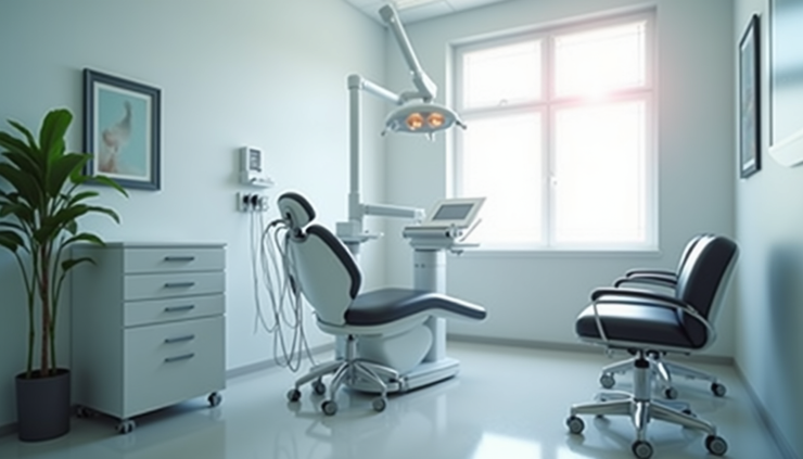 Eye-level view of a clinical consultation room at a hair transplant clinic in Cape Town
