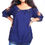 Thumbnail: blue slit sleeves boho top.