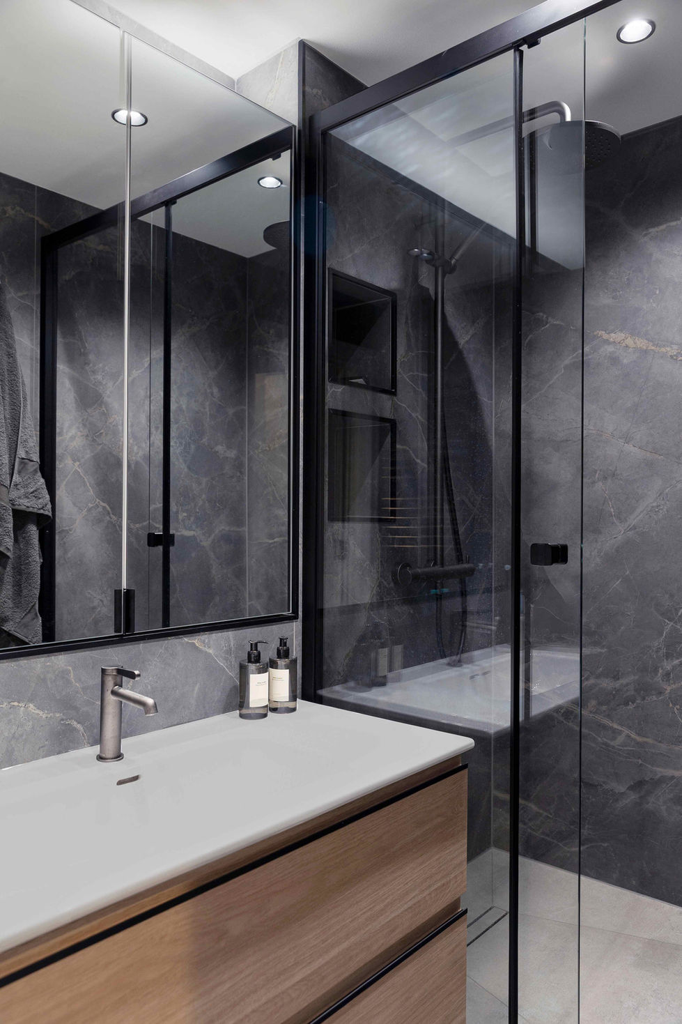 Shower grey Tiles Interior Design London, Maria Krylova Interior Designer