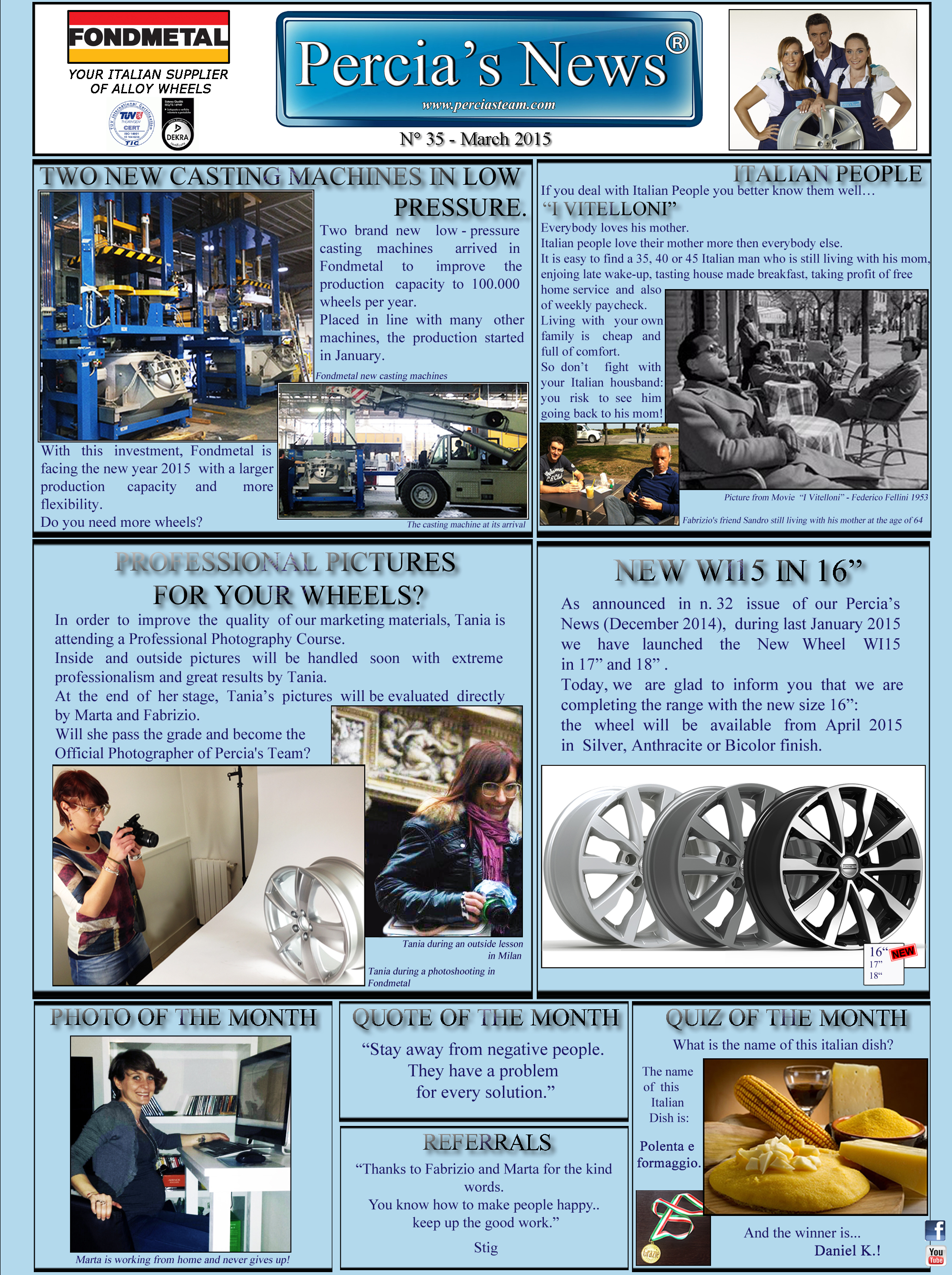 PERCIA'S NEWS - MARCH 2015