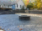 Firepit, Stamped Concrete, and Retaining Wall
