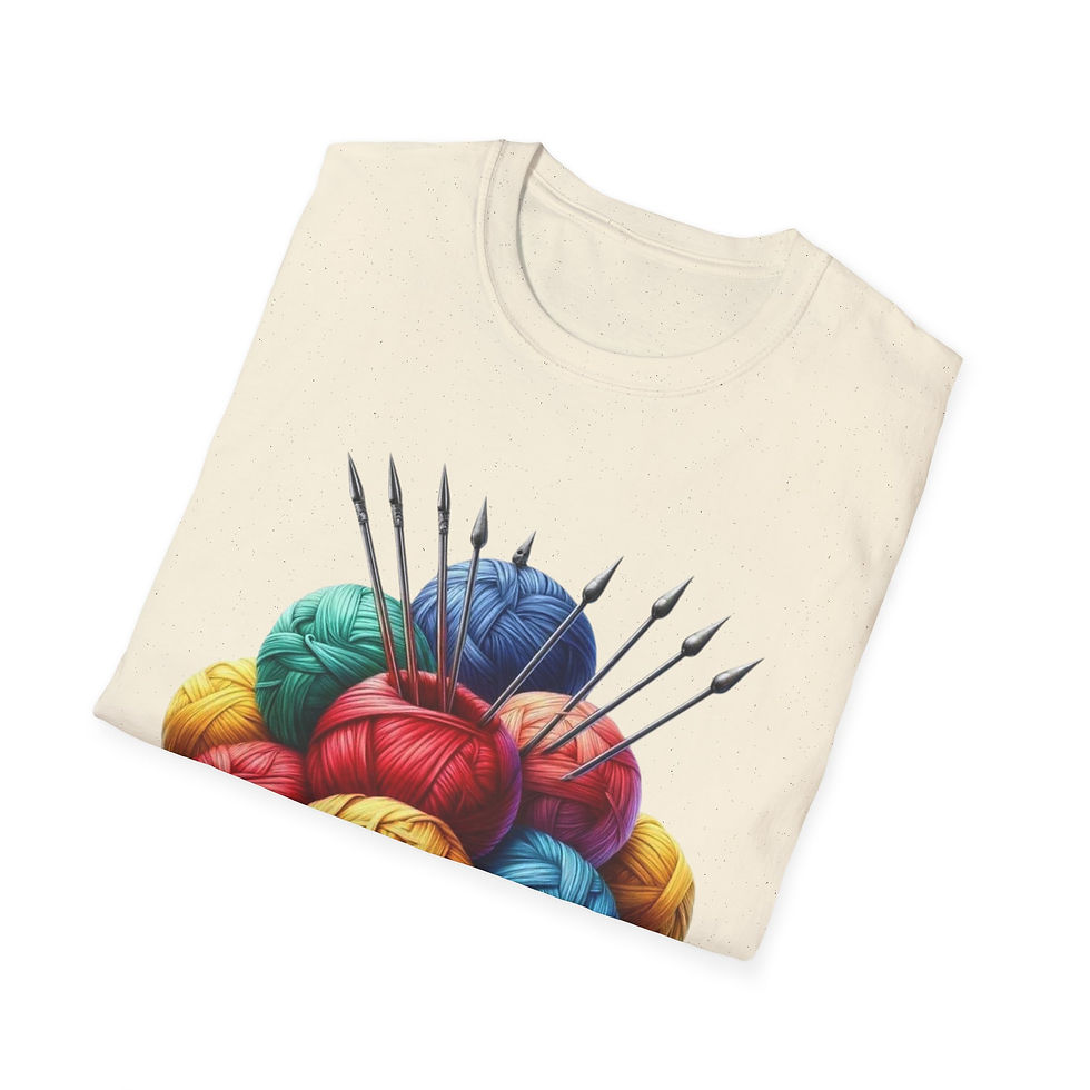 Thumbnail: Colorful Yarn Balls with Crochet Hooks T-Shirt | Happiness Is Crochet