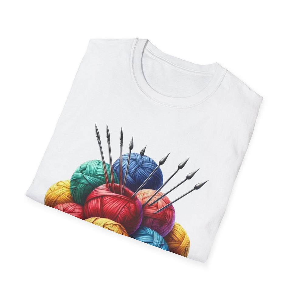 Thumbnail: Colorful Yarn Balls with Crochet Hooks T-Shirt | Happiness Is Crochet
