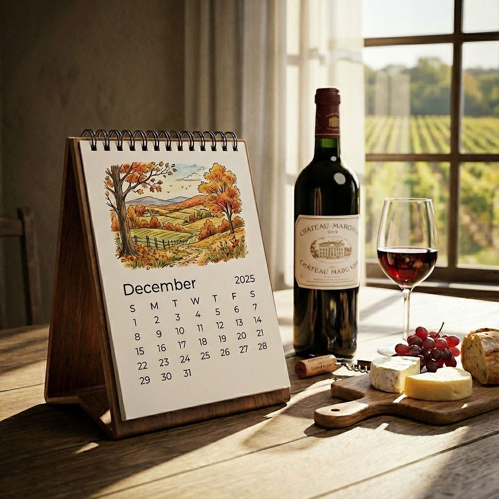 2025年12月のカレンダーとワイン