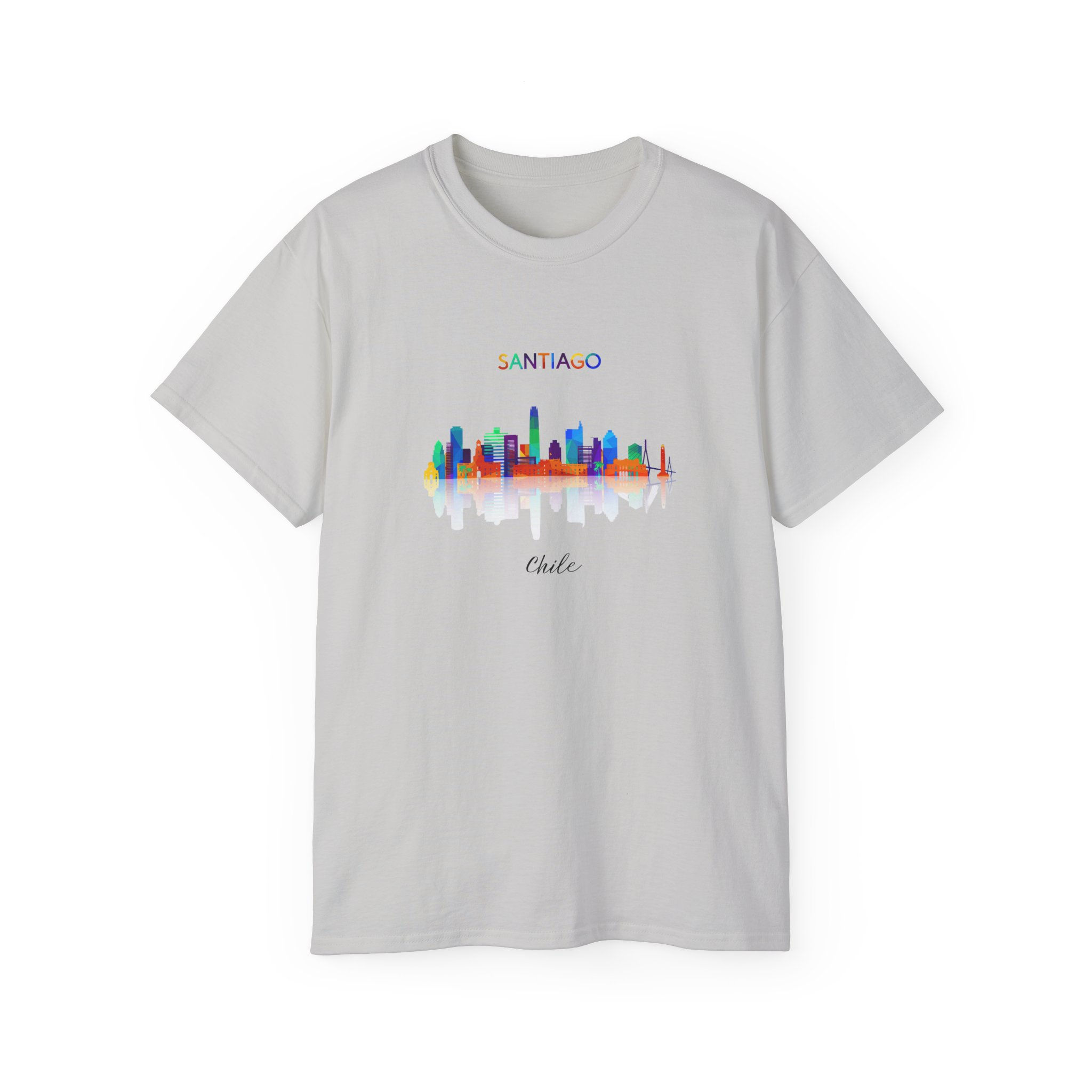 Colorful Santiago Chile Skyline Tee