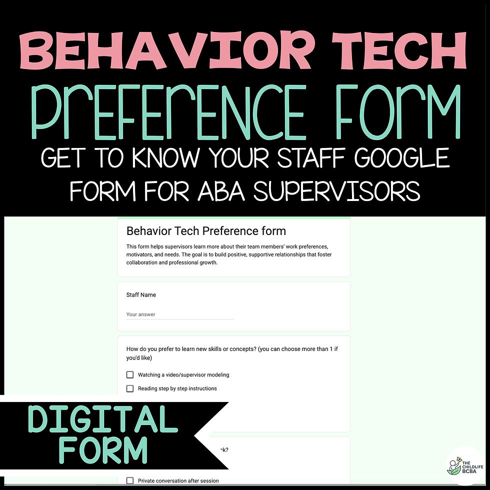 Thumbnail: Behavior Tech Preference Form 