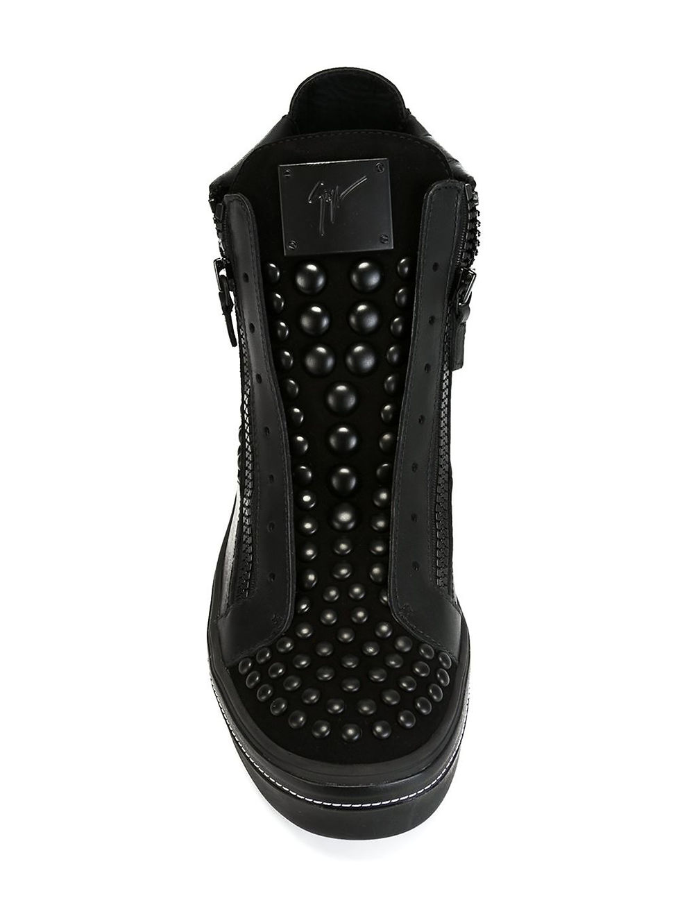 Thumbnail: zip detail studded hi-top sneakers