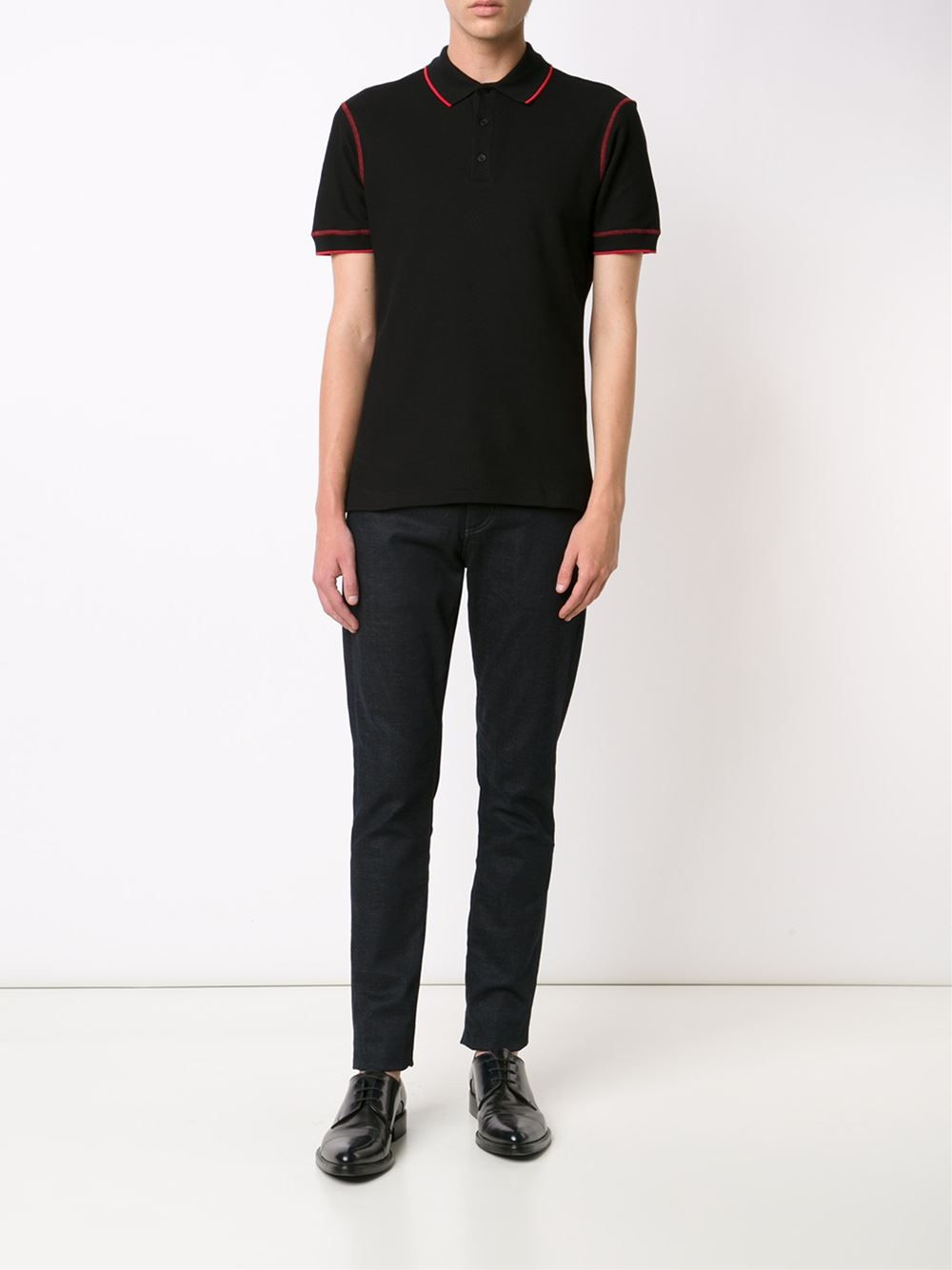 seam detail polo shirt