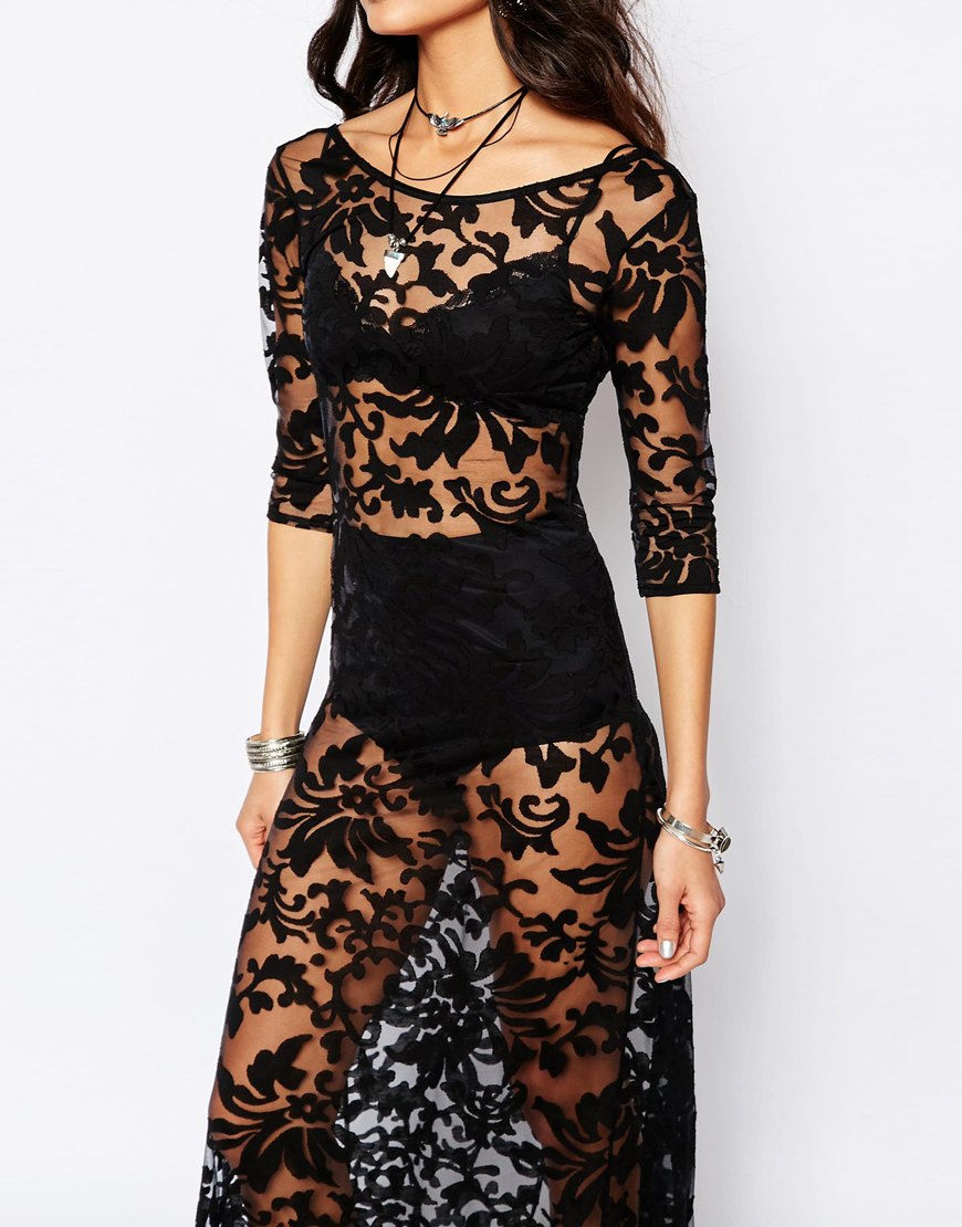 Thumbnail: Rokoko Maxi Sheer Mesh Dress With Festival Floral