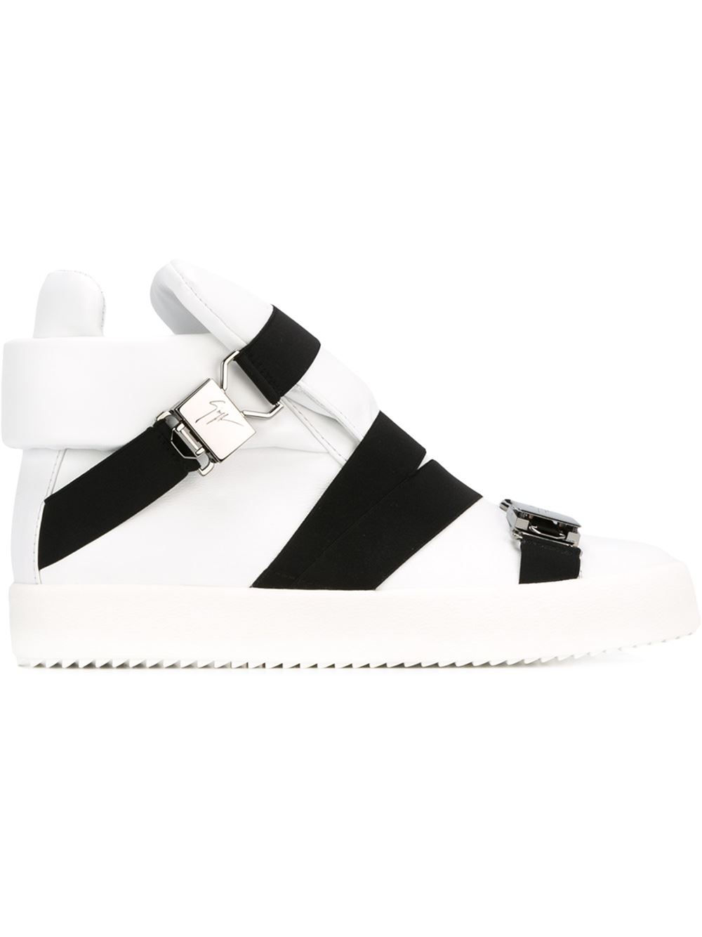 strappy hi-top sneakers