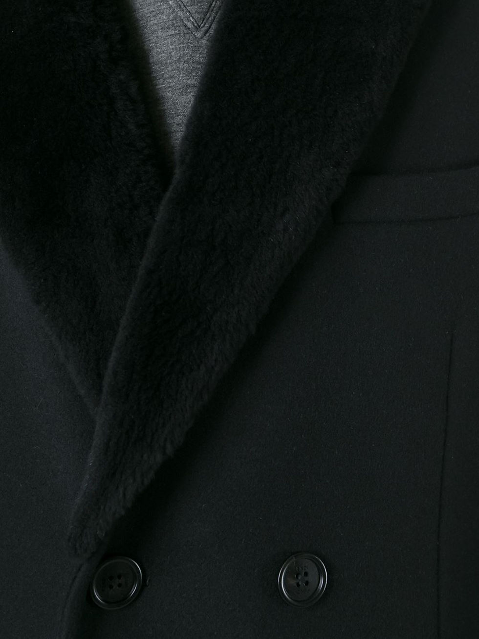 Thumbnail: shearling effect collar coat