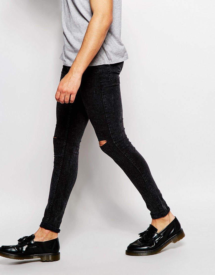 Thumbnail: Religion Extreme Spray on Skinny Jeans with Rips