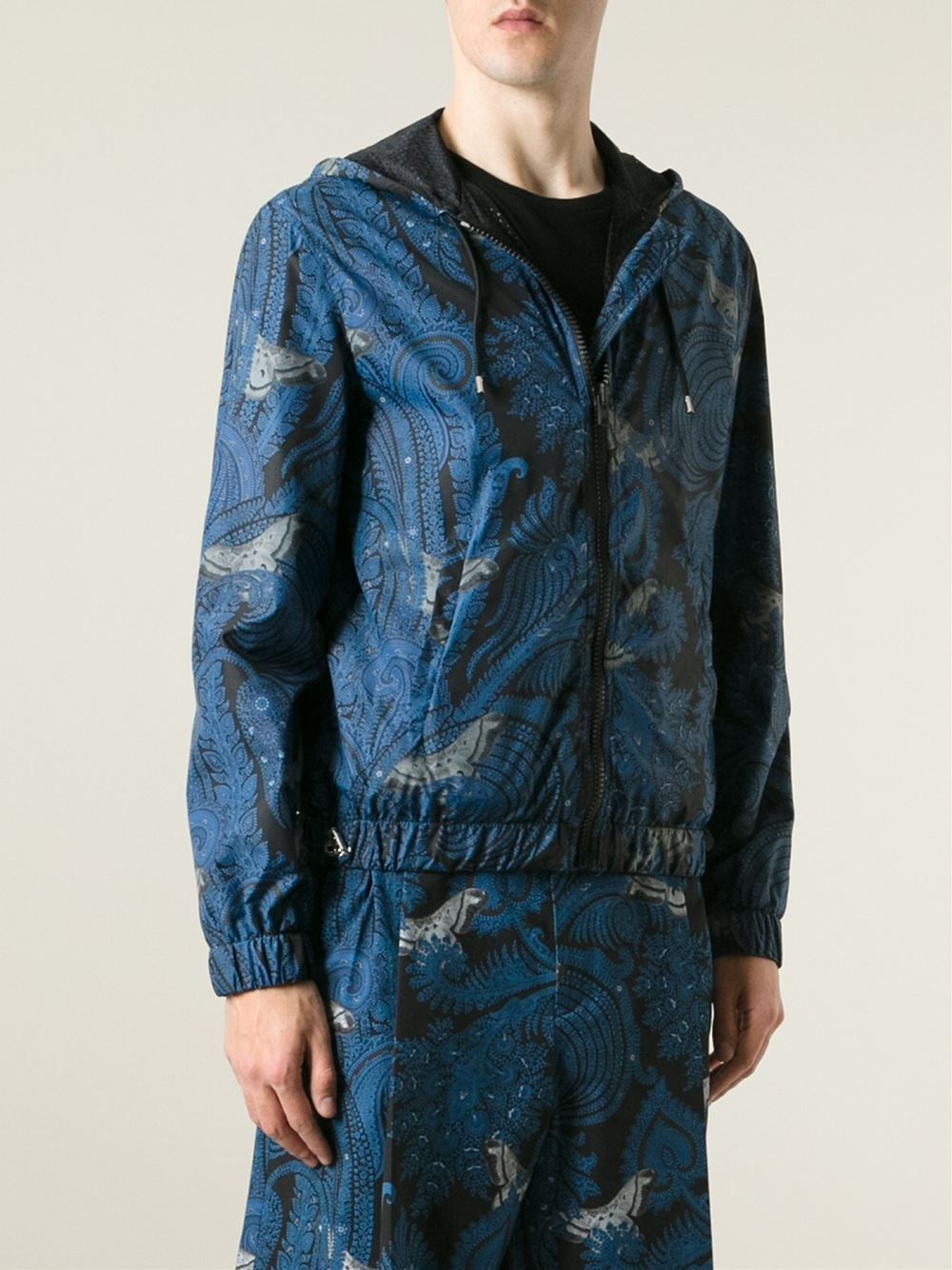 paisley print windbreaker jacket