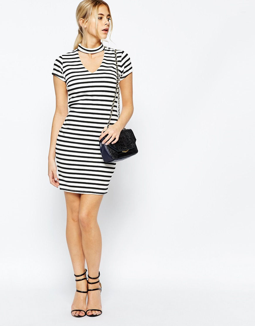 Thumbnail: Boohoo Stripe Cut Out Bodycon Dress