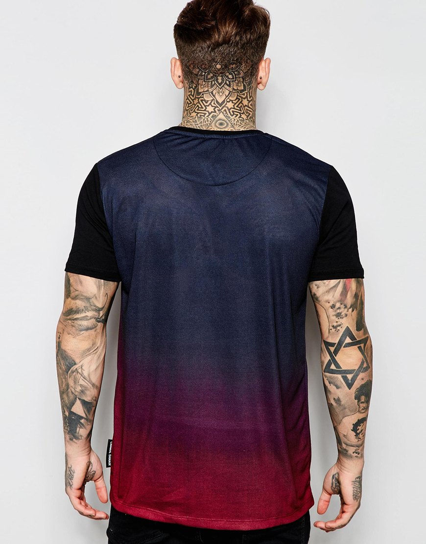 Thumbnail: Criminal Damage Faint T-Shirt In Dip Dye