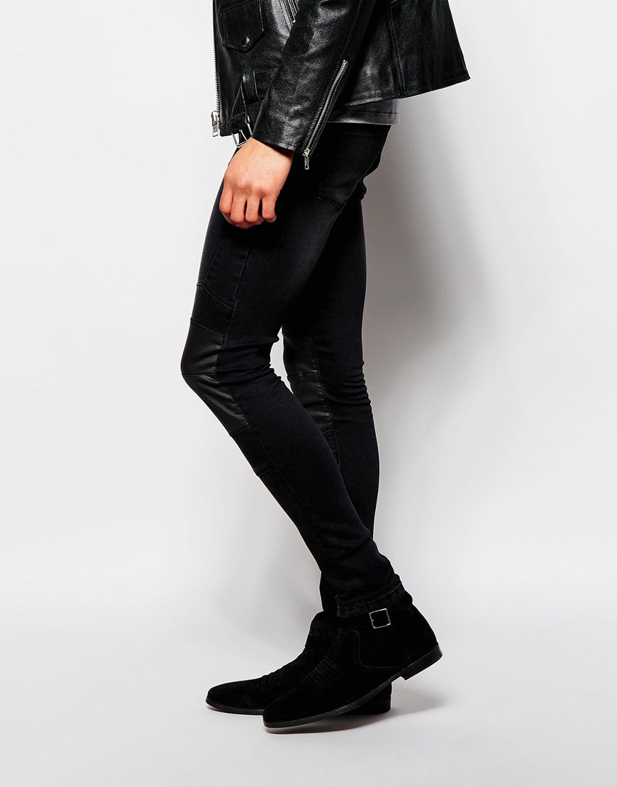 Thumbnail: xtreme Super Skinny Jeans With Biker Panels