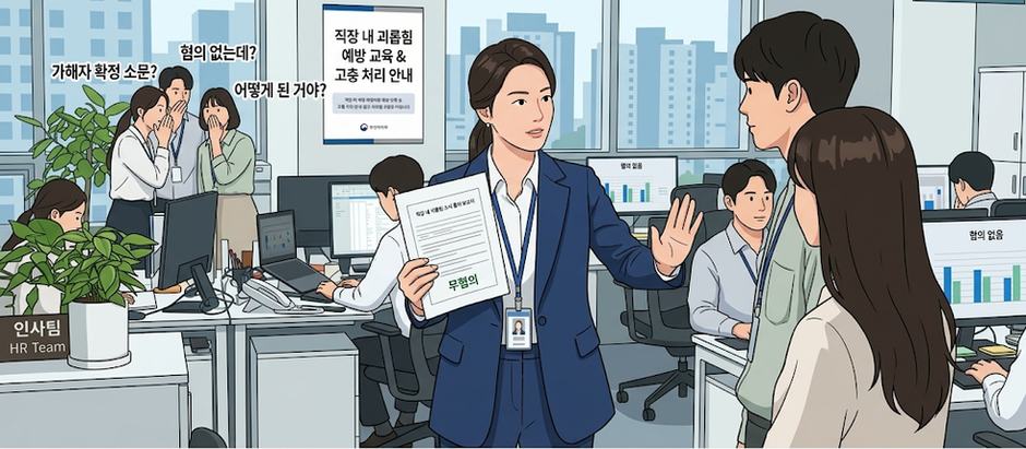 괴롭힘 조사 후 가해자 확정 소문 대응