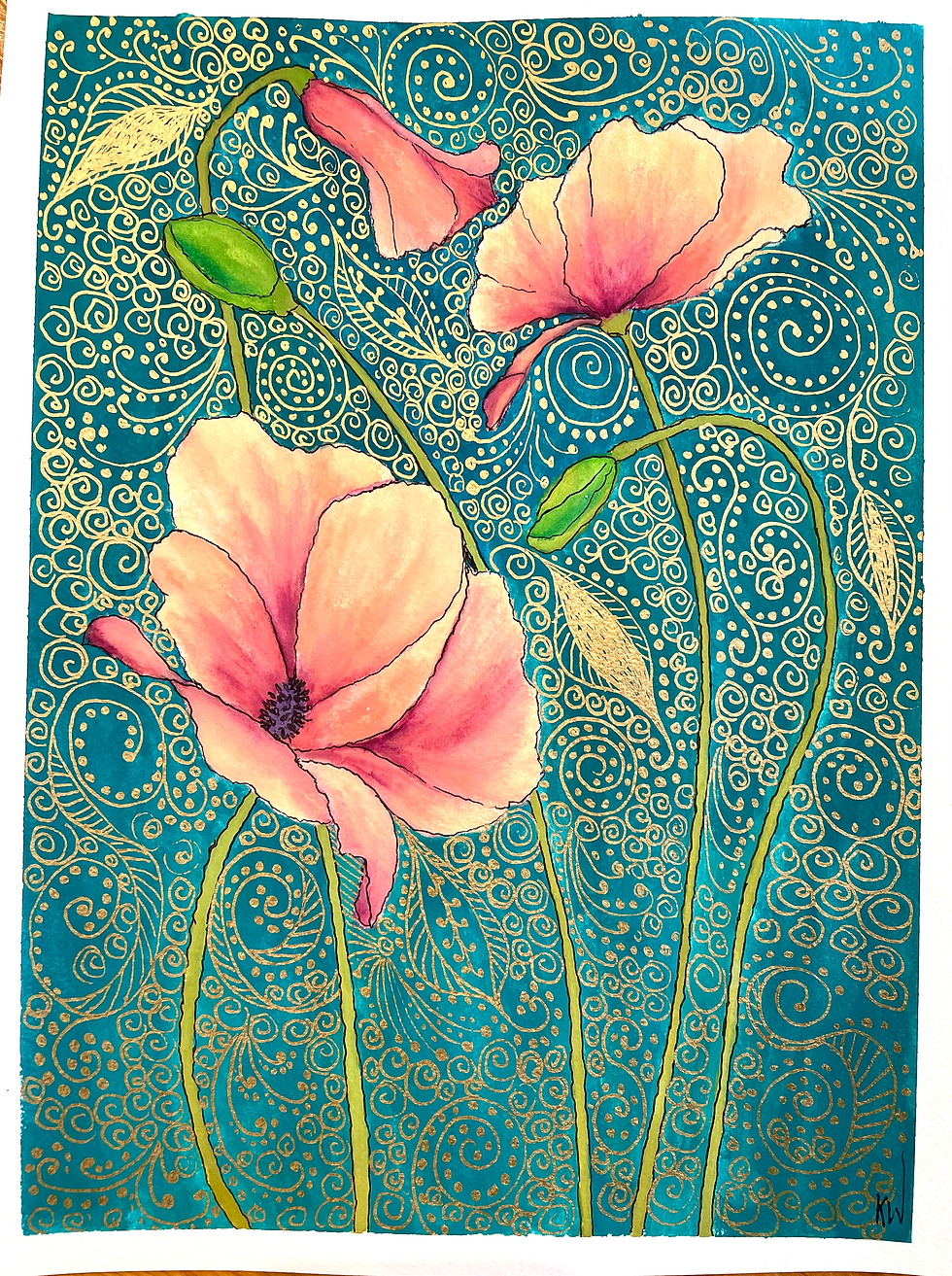 Peachy Poppies 1