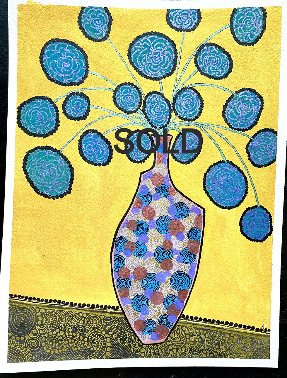 Blue Blossoms in Vase