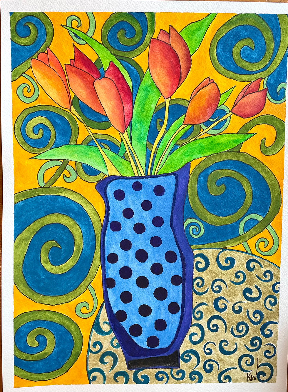 Tulip Vase Swirled
