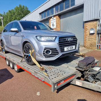 Audi Q7 S Line on Inverness Recovery trailer — vehicle transport Inverness to Glasgow.