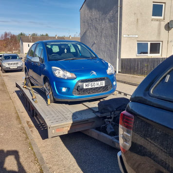Citroën C3 on Inverness Recovery trailer — vehicle recovery and transport from Elgin to Forres.